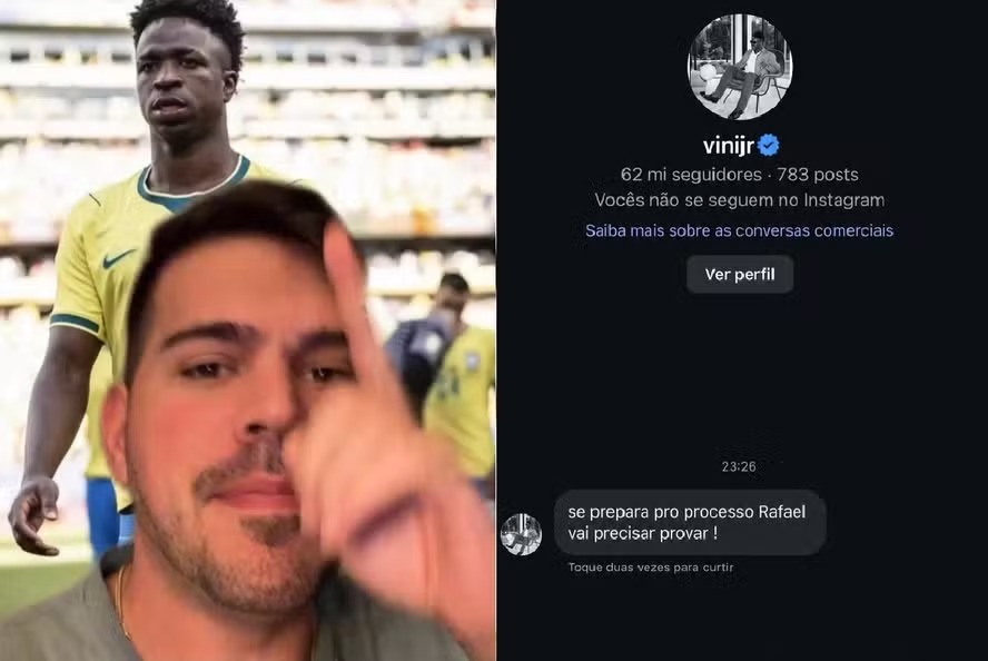 Influenciador diz que sofreu ameaça de Vini Jr. após vídeo polêmico