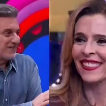 Luciano Huck comete gafe ao vivo e é corrigido por Deborah Evelyn no ‘Domingão’; confira