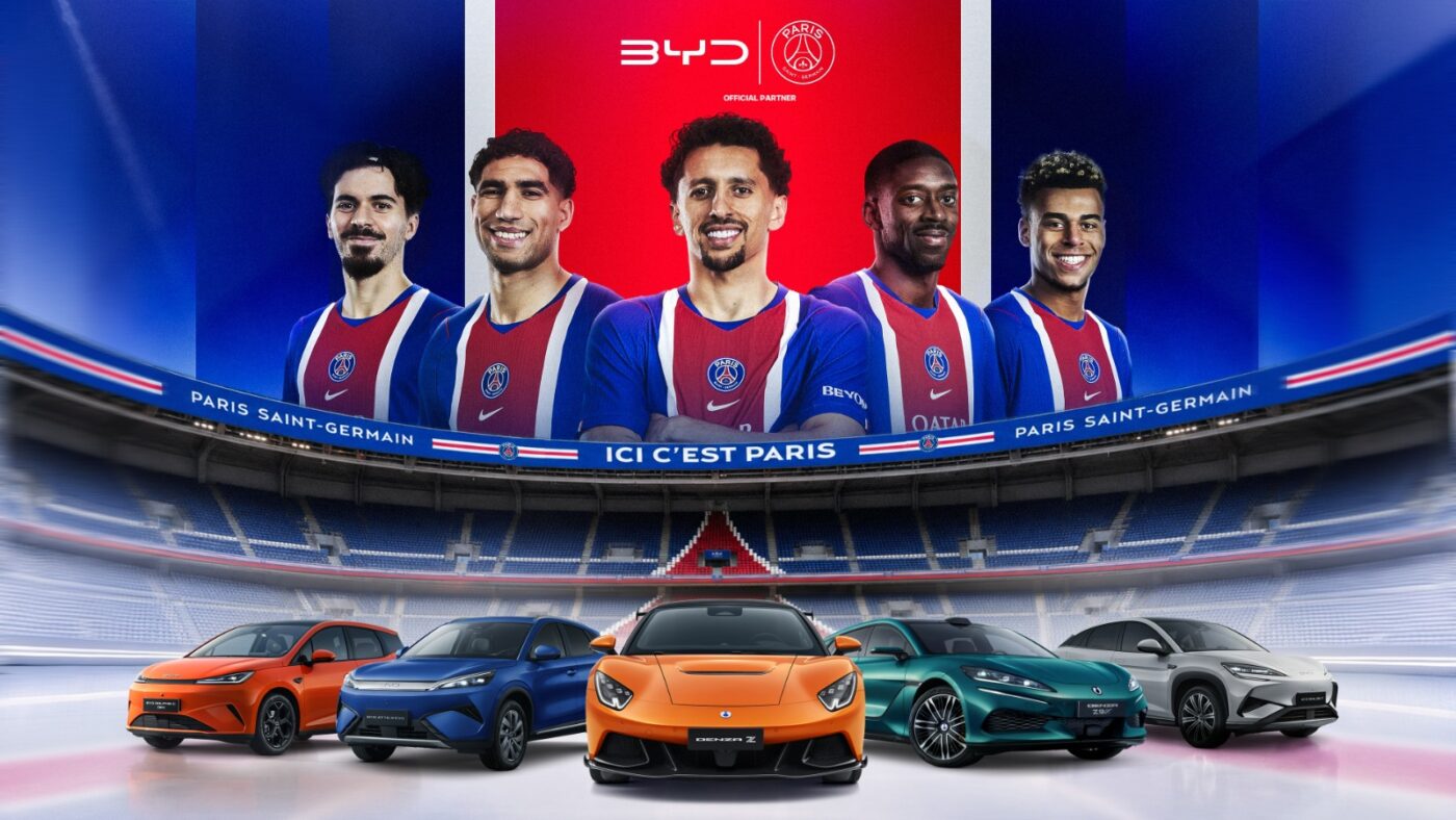 BYD e Denza são as novas parceiras automotivas oficiais do Paris Saint-Germain