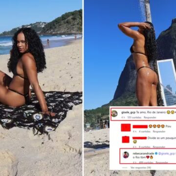 Rebeca Andrade se declara à empresária em meio a suposto romance: ‘Amo você’