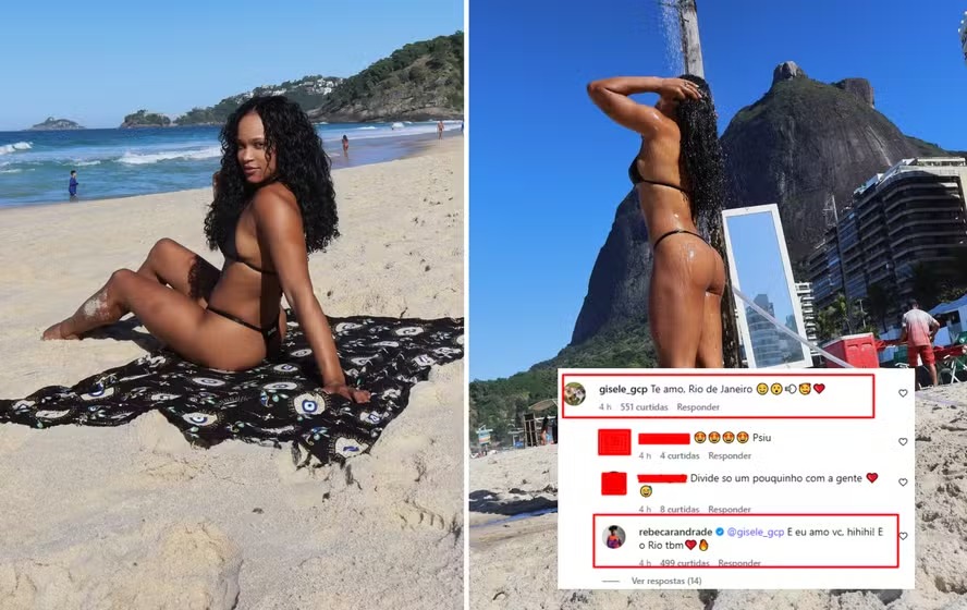 Rebeca Andrade se declara à empresária em meio a suposto romance: ‘Amo você’