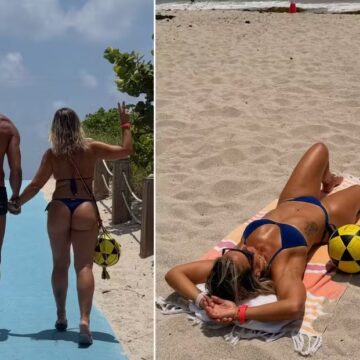 Ex de Ronaldo Fenômeno, Milene Dominggues curte férias com namorado, também ex-jogador