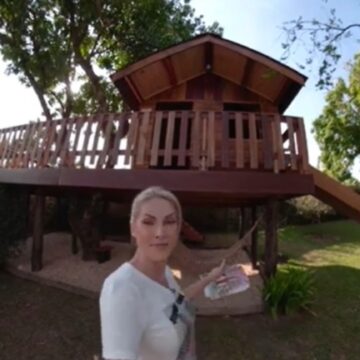 Construída em mansão de R$ 40 milhões, casa na árvore de Ana Hickmann tem dois andares e até passagem secreta