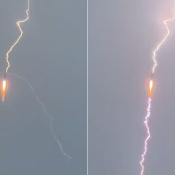 Vídeo mostra momento em que raio atinge foguete durante decolagem na China; assista