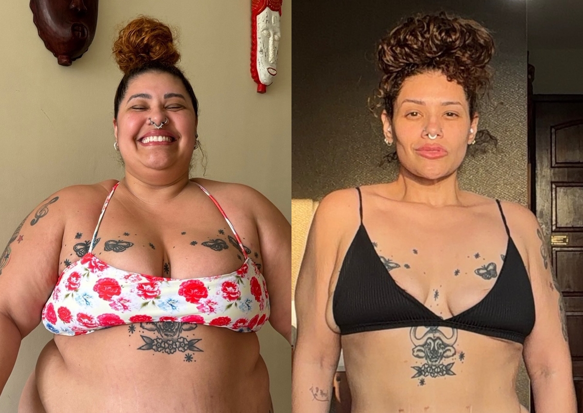 Cantora Aila Menezes exibe antes e depois após perder 90 kg e faz desabafo: “Meu corpo gordo me salvou”