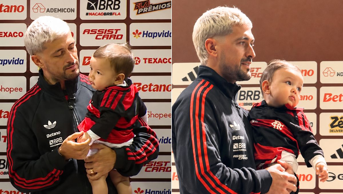 Filho de Arrascaeta, Milano rouba a cena em anúncio de bustos no Flamengo