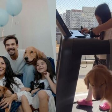 Filha de Sabrina Sato encanta ao surgir em ‘momento fitness’ com um dos cachorros da família