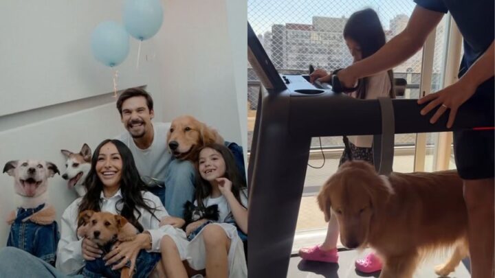 Filha de Sabrina Sato encanta ao surgir em ‘momento fitness’ com um dos cachorros da família