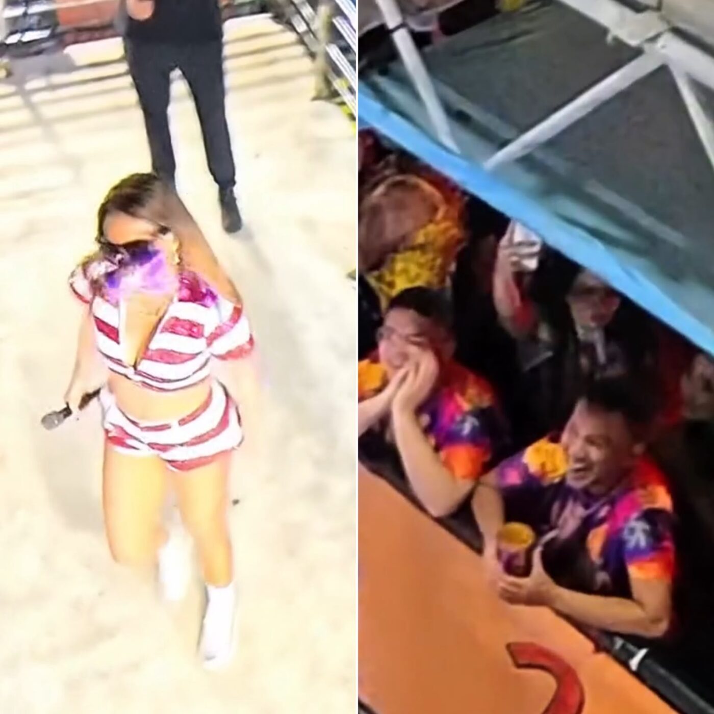 Alinne Rosa é atingida no rosto por copo durante desfile no Fortal