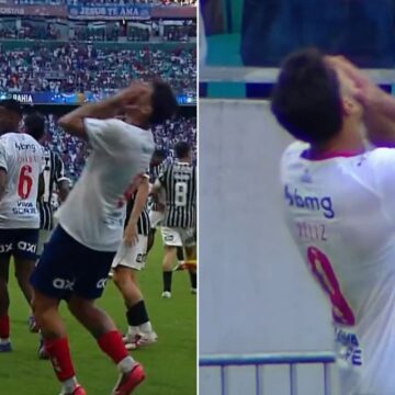 Kaio César é denunciado ao STJD por confusão em jogo Bahia x Corinthians e pode pegar gancho