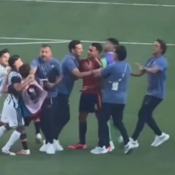 Vídeo mostra briga generalizada entre Espanha e Argentina após final da Copa; assista