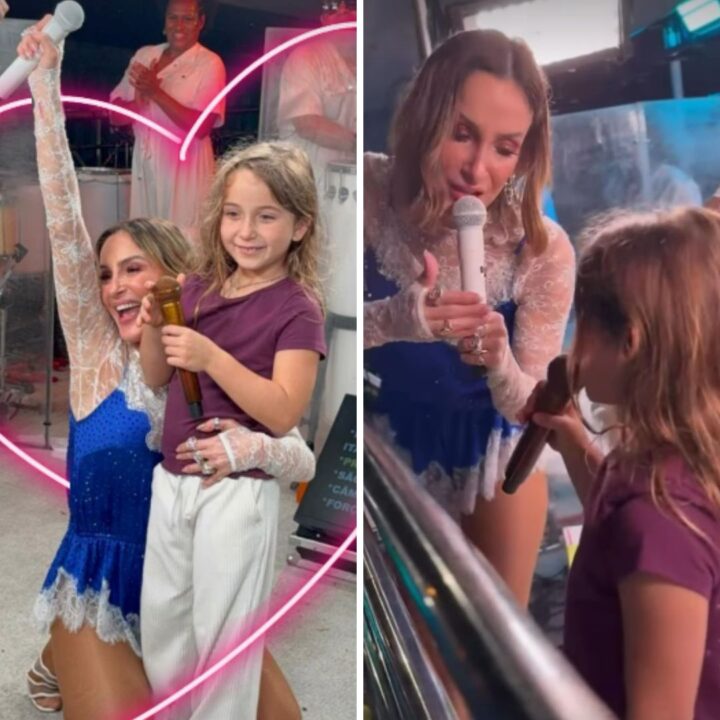 Filha caçula de Claudia Leitte encanta ao cantar com a mãe no trio; assista