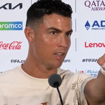 Em coletiva, CR7 provoca jornalista brasileiro: “Desafio a fazer uma pergunta boa, já que não gosta de mim”