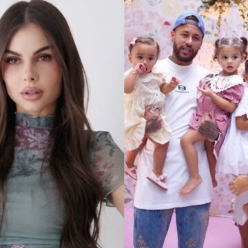Filha de Neymar e Amanda Kimberlly encanta ao abrir presentes recebidos em festa organizada por Bruna Biancardi