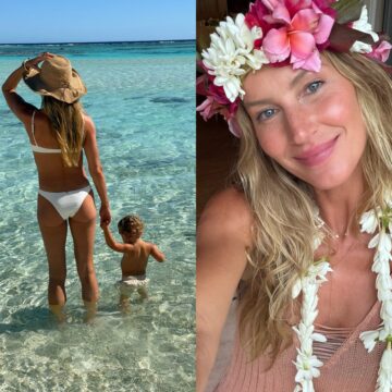 Filho caçula de Gisele Bündchen rouba a cena em fotos de viagem em família