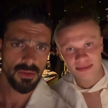 Michele Morrone e Erling Haaland se encontram em evento da Dolce & Gabbana na Itália; veja vídeo