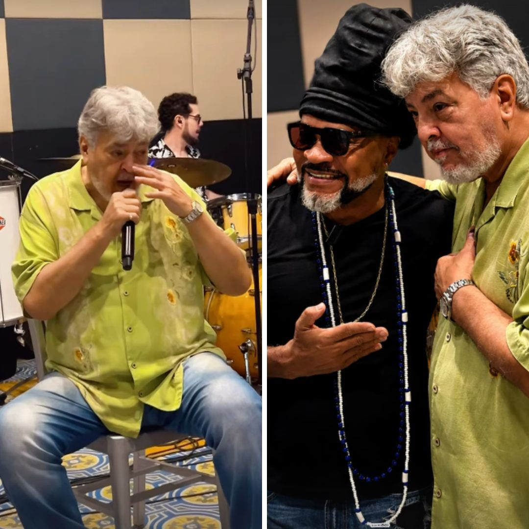 Sidney Magal ensaia com Carlinhos Brown no Candeal antes de show histórico na Concha Acústica
