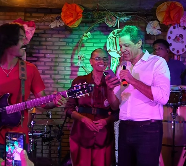 Fernando Haddad e Marina Silva cantam juntos música de Gilberto Gil; veja vídeo