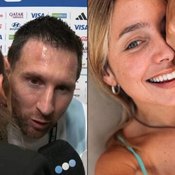 Após rumores, Messi dá beijo no rosto de jornalista depois de vitória da Argentina