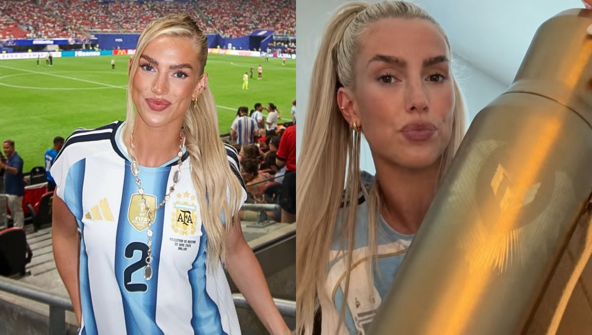 Namorada de zagueiro argentino mostra presente dado por Messi