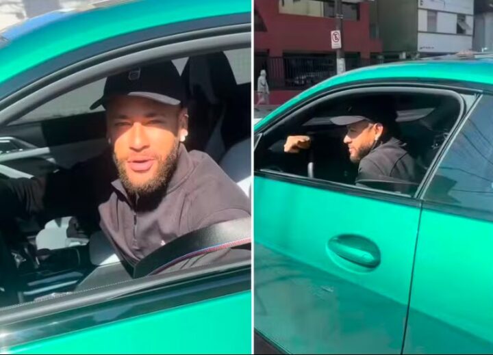 Neymar é flagrado ao volante de BMW avaliada em R$ 1 milhão em dia de jogo pela Sul-Americana