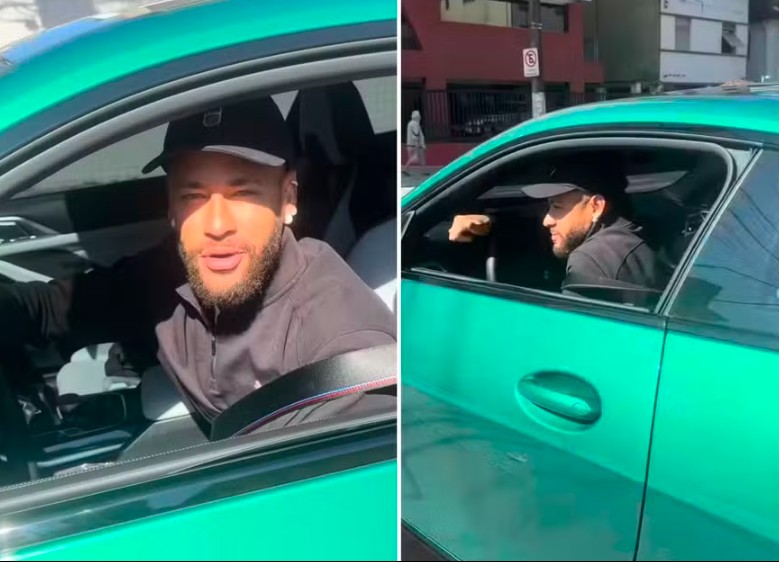 Neymar é flagrado ao volante de BMW avaliada em R$ 1 milhão em dia de jogo pela Sul-Americana