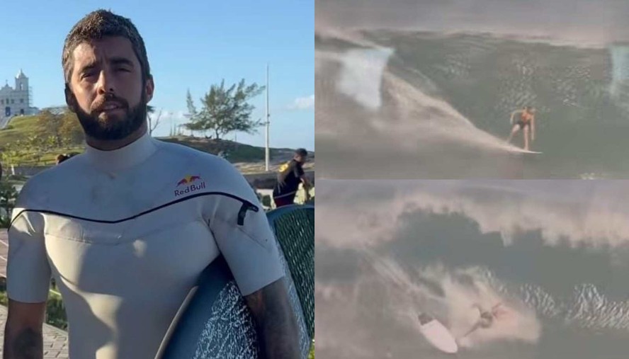 Aos 10 anos, filho de Pedro Scooby impressiona ao encarar onda durante surfe: ‘Muito brabo’