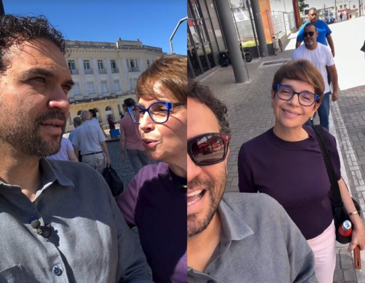 Jornalista Renata Loprete grava reportagem em Salvador e em Camaçari sobre impactos do tarifaço dos EUA na economia local