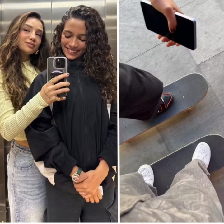 Rayssa Leal faz rara aparição com a namorada durante passeio de skate no Rio