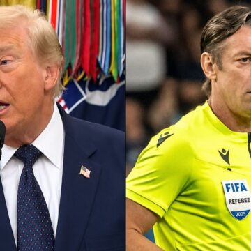 Trump chama árbitro brasileiro de “muito suspeito” e confirma que pediu à Fifa revisão de cartão vermelho de Balogun