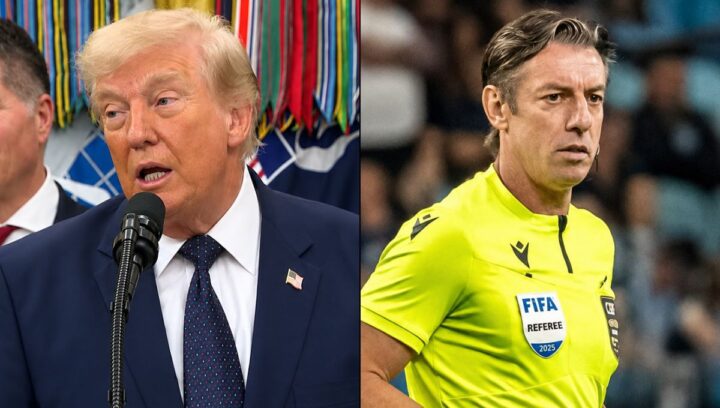 Trump chama árbitro brasileiro de “muito suspeito” e confirma que pediu à Fifa revisão de cartão vermelho de Balogun