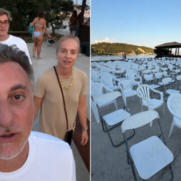 Luciano Huck e Angélica vivem experiência inusitada em ilha da Grécia e participam de show misterioso