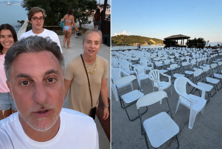Luciano Huck e Angélica vivem experiência inusitada em ilha da Grécia e participam de show misterioso