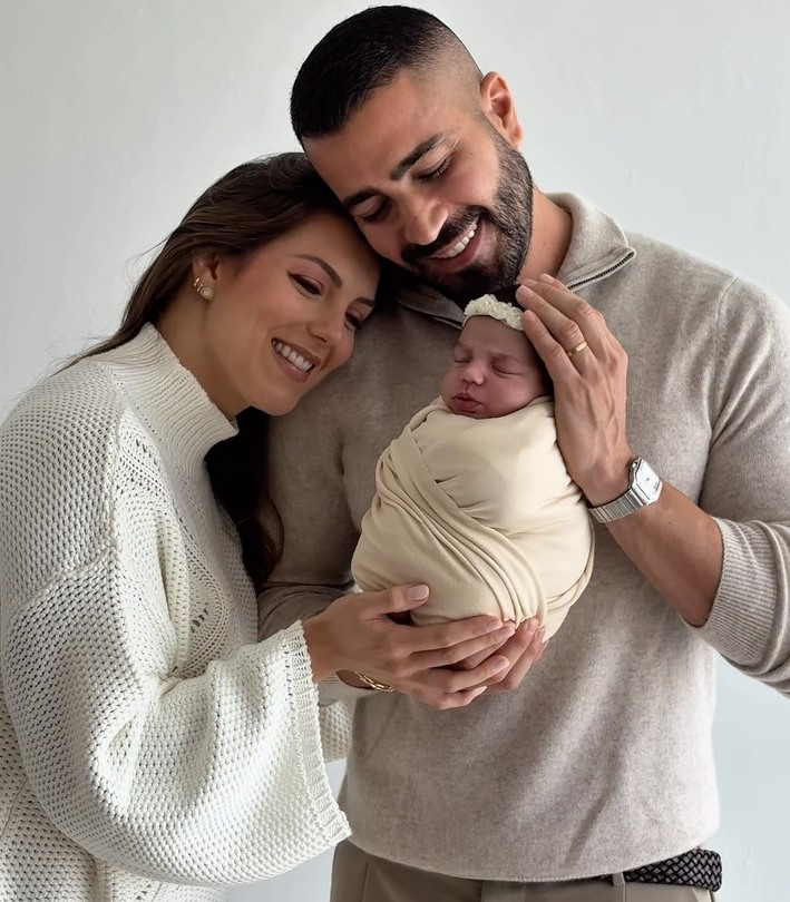 Rafa Marques e Pati Guerra mostram registros inéditos da filha Malu e encantam seguidores