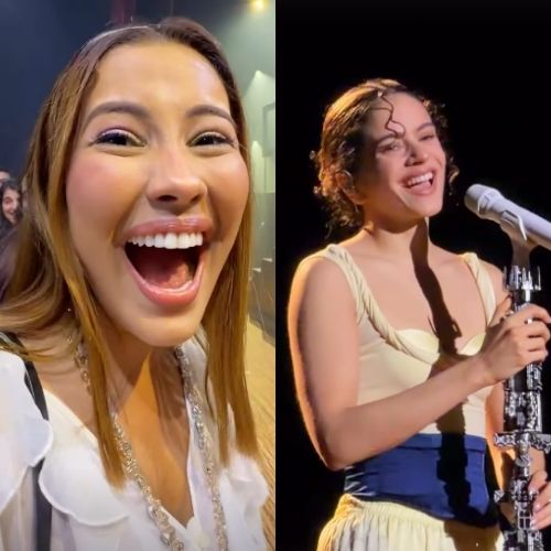 Thaynara OG é chamada ao palco por Rosalía durante show em Buenos Aires