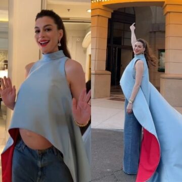 Aos 43 anos, Anne Hathaway reage a rumores de que estaria usando ‘barriga fake’