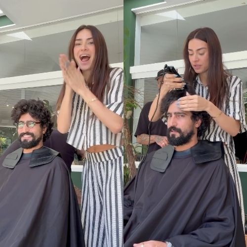 Renato Góes raspa o cabelo para nova fase de Heitor em ‘Quem Ama Cuida’; veja reação de Thaila Ayala