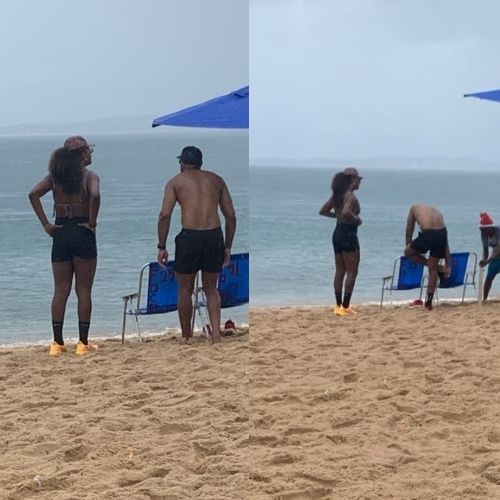 Após show de Anitta, Liniker é flagrada se exercitando no Porto da Barra
