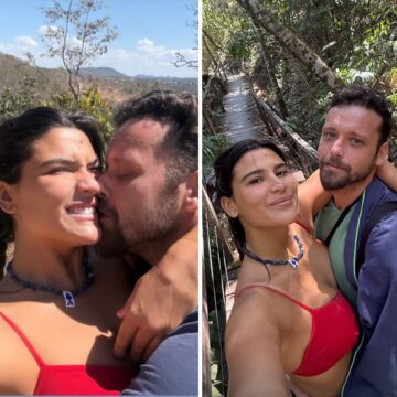Filha de Flávia Alessandra, Giulia Costa surge em clima de romance com o namorado durante viagem: ‘Florescendo’