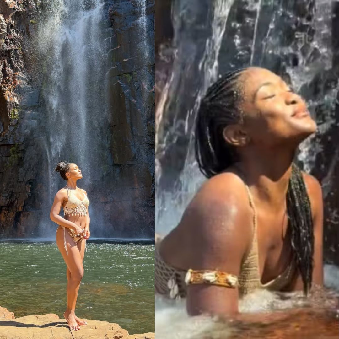 Erika Januza curte cachoeira após término com Arlindinho e desabafa: ‘Eu precisava’