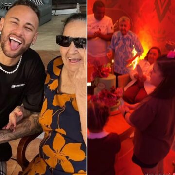 Neymar reúne família para celebrar aniversário de 87 anos da avó