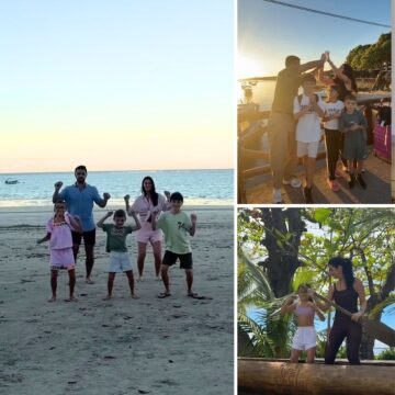 Felipe Simas curte viagem em família no litoral sul da Bahia; veja vídeo