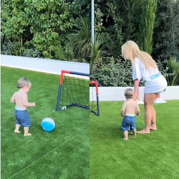 Filho de Virginia brinca de fazer gol, e Vini Jr. reage: ‘Passadinha de jogador’
