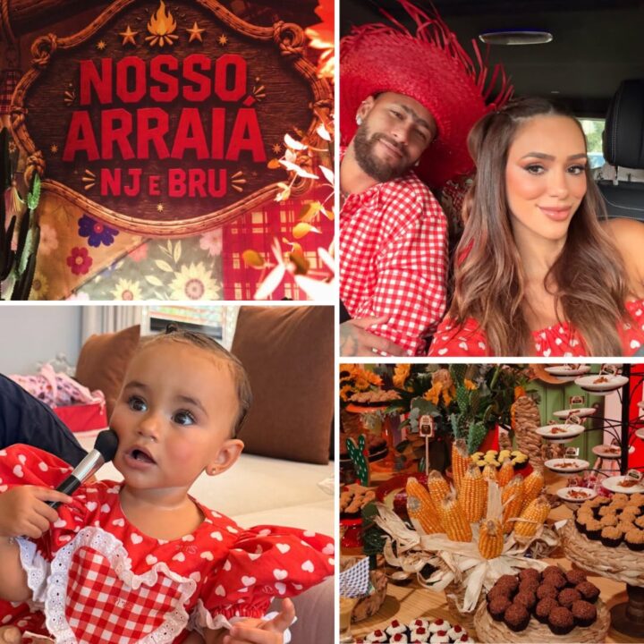 Arraiá de Neymar e Bruna Biancardi tem decoração temática, comidas típicas e prendas de luxo; confira