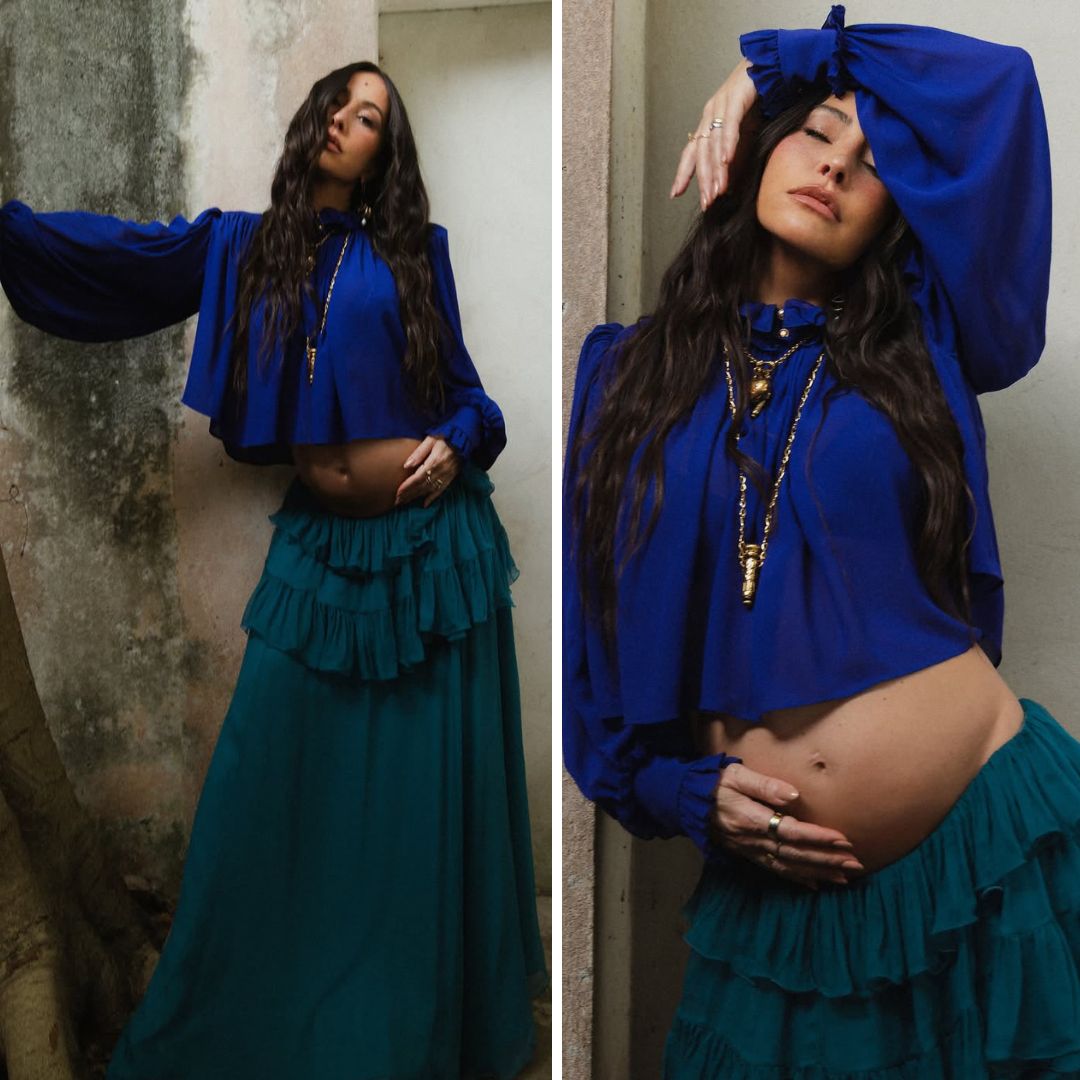 Grávida, Sabrina Sato exibe barriga em ensaio e recebe declaração de Nicolas Prattes: ‘Meu mundo’; veja fotos