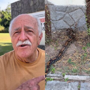 Ary Fontoura é surpreendido com cobra em casa: ‘Se eu não tô esperto’