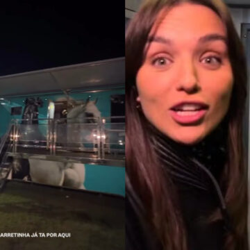 Nattan mostra trailer luxuoso onde ficará com Rafa Kalimann e filha em Barretos