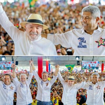 Lula reúne multidão em Salvador e oficializa apoio à chapa de Jerônimo, Rui Costa e Jaques Wagner