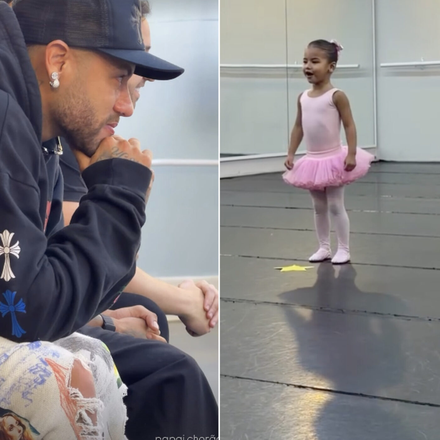 Neymar se emociona com apresentação da filha Mavie: ‘Papai chorão’