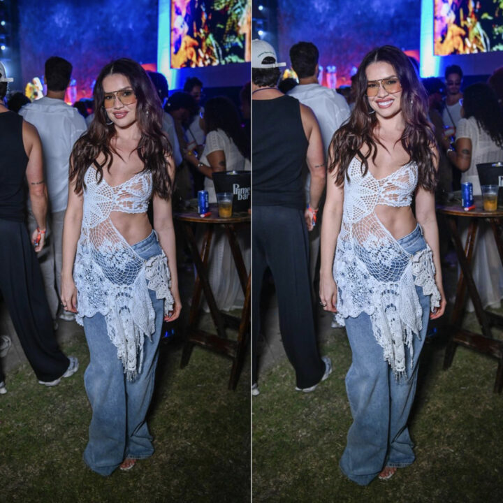 Juliette chama atenção com look artesanal durante show de Anitta em Salvador